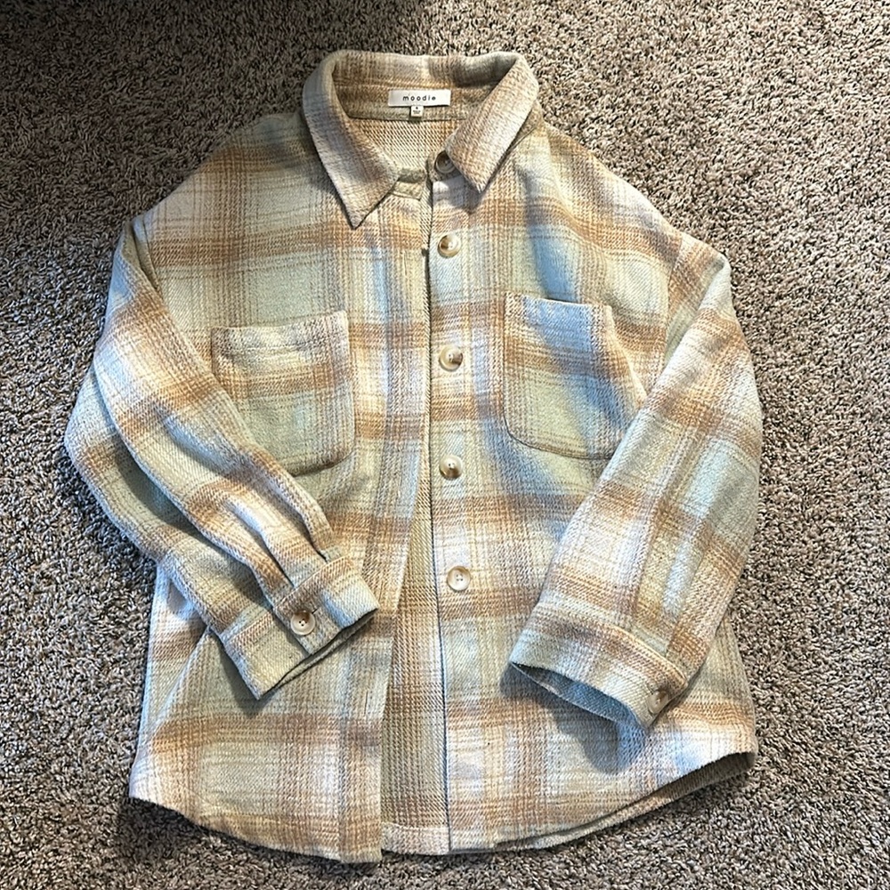 Green, Tan Shacket